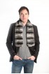 Rex chinchilla fur scarf - striped - unisex